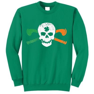 Colorful Irish Skull & Cross Shillelagh Clubs Shamrock Sweatshirt