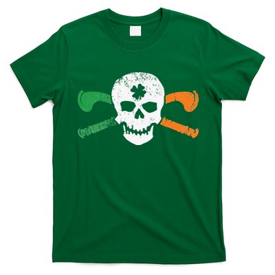 Colorful Irish Skull & Cross Shillelagh Clubs Shamrock T-Shirt