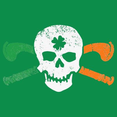 Colorful Irish Skull & Cross Shillelagh Clubs Shamrock T-Shirt
