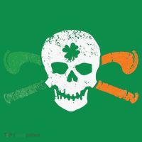 Colorful Irish Skull & Cross Shillelagh Clubs Shamrock Magnet