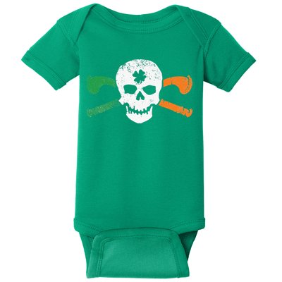 Colorful Irish Skull & Cross Shillelagh Clubs Shamrock Baby Bodysuit
