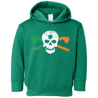 Colorful Irish Skull & Cross Shillelagh Clubs Shamrock Toddler Hoodie