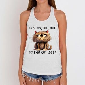 Cat I’M Sorry Did I Roll My Eyes Out Loud Women's Knotted Racerback Tank