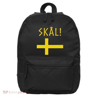 Cheers In Swedish Souvenir Flag Of Sweden Gifts Funny Scale 16 in Basic Backpack