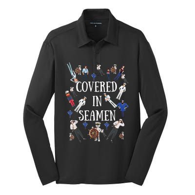 Covered In Seamen Funny Inappropriate Embarrassing Adult Humor Silk Touch Performance Long Sleeve Polo