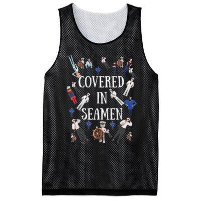 Covered In Seamen Funny Inappropriate Embarrassing Adult Humor Mesh Reversible Basketball Jersey Tank