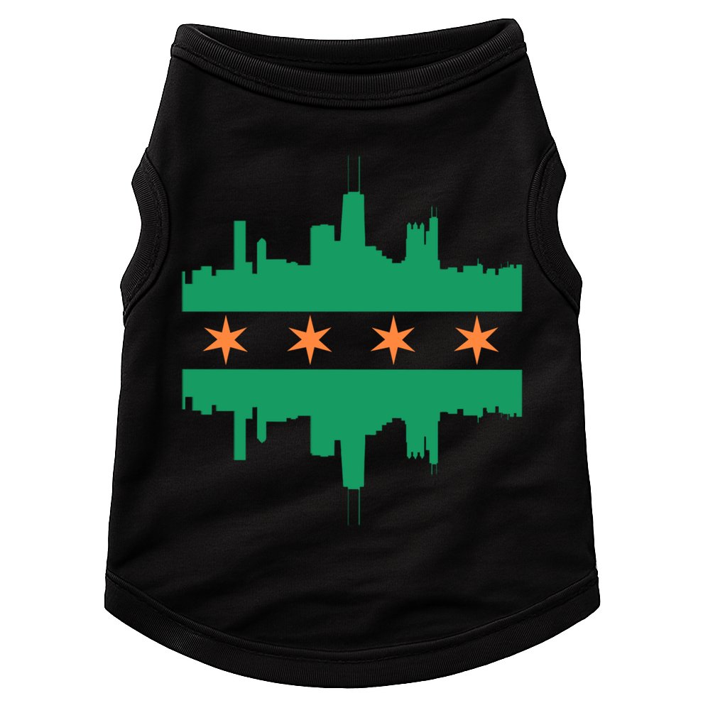 Chicago Irish Skyline St Patricks Day Flag Gift Doggie Tank