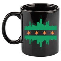 Chicago Irish Skyline St Patricks Day Flag Gift 11oz C Handle Ceramic Mug