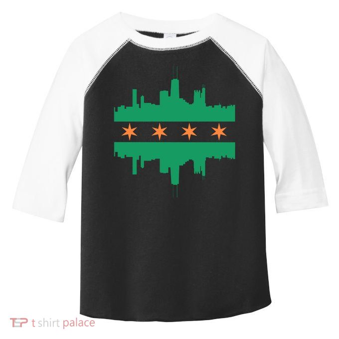 Chicago Irish Skyline St Patricks Day Flag Gift Toddler Fine Jersey T-Shirt
