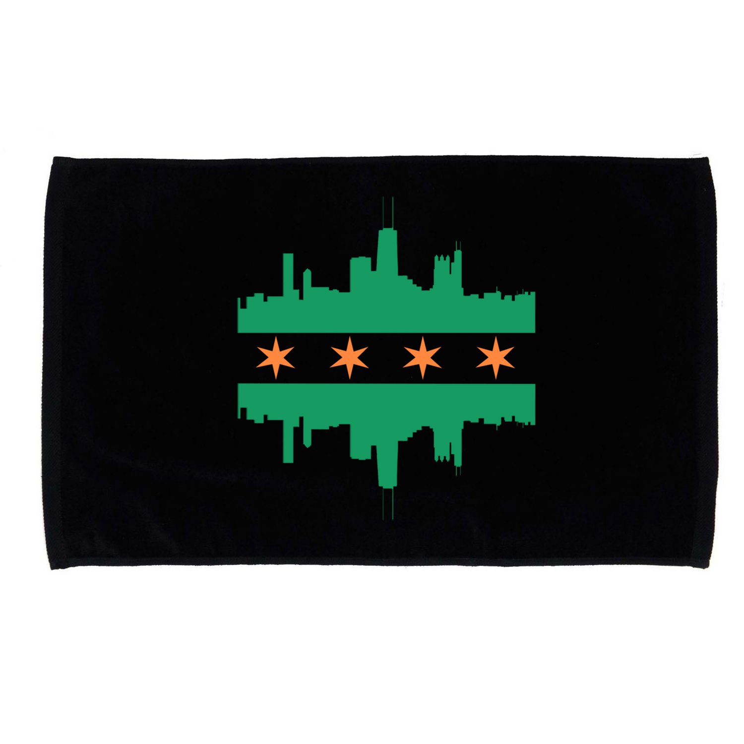 Chicago Irish Skyline St Patricks Day Flag Gift Microfiber Hand Towel