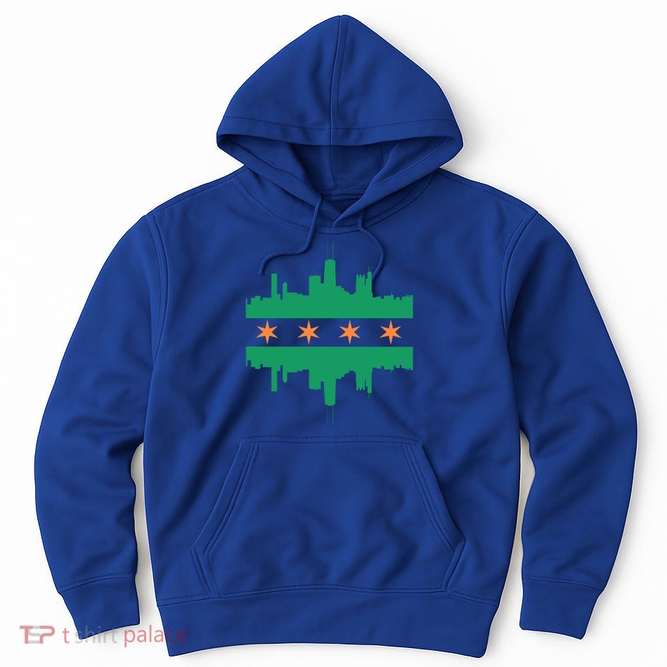 Chicago Irish Skyline St Patricks Day Flag Gift Hoodie
