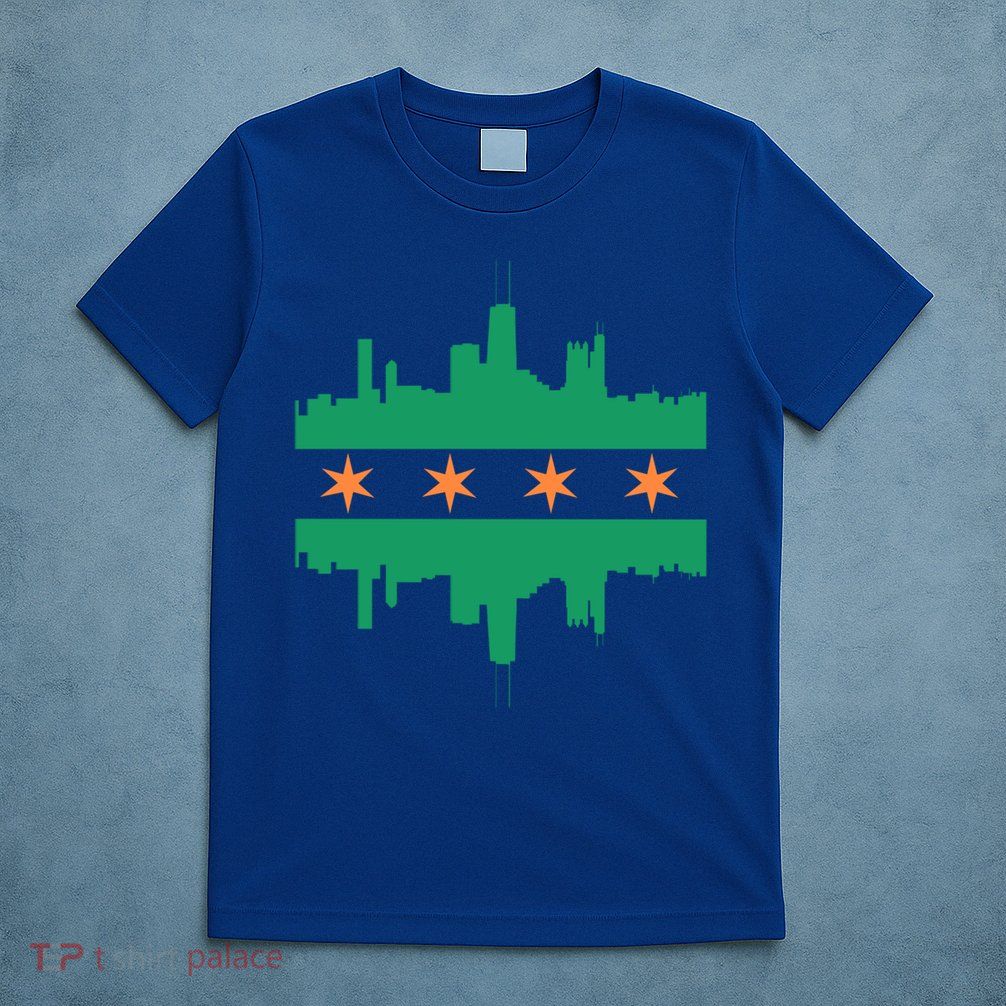 Chicago Irish Skyline St Patricks Day Flag Gift T-Shirt