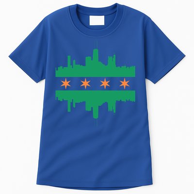 Chicago Irish Skyline St Patricks Day Flag Gift Tall T-Shirt