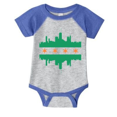 Chicago Irish Skyline St Patricks Day Flag Gift Infant Baby Jersey Bodysuit
