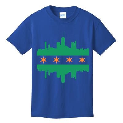 Chicago Irish Skyline St Patricks Day Flag Gift Kids T-Shirt