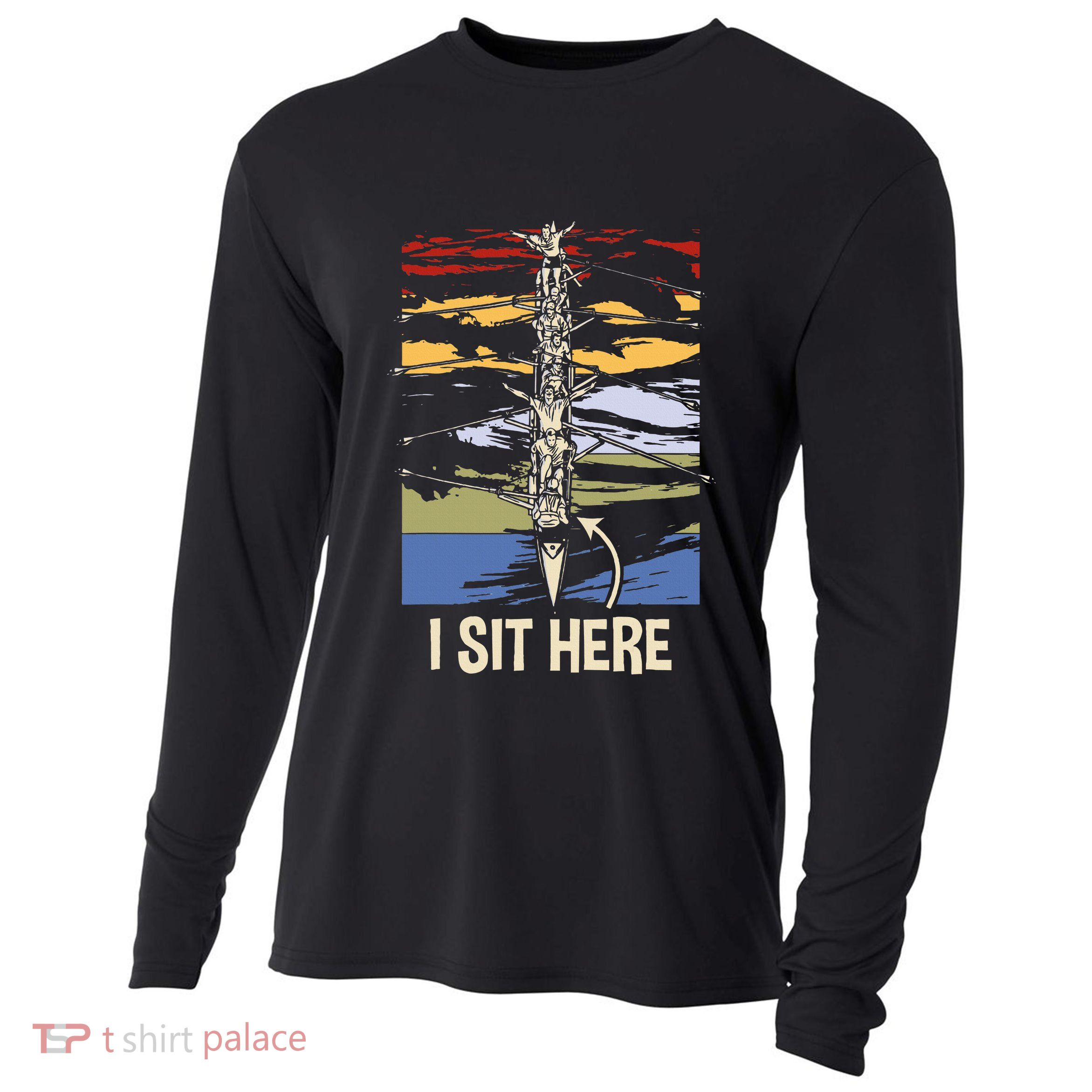 Coxswain I Sit Here Funny Vintage Rowing Coxswain Cooling Performance Long Sleeve Crew