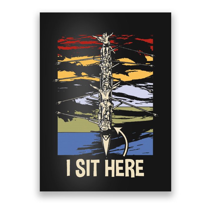 Coxswain I Sit Here Funny Vintage Rowing Coxswain Poster