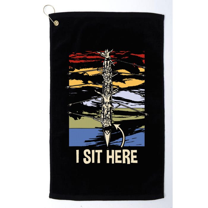 Coxswain I Sit Here Funny Vintage Rowing Coxswain Golf Towel