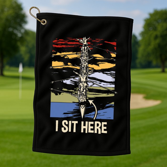 Coxswain I Sit Here Funny Vintage Rowing Coxswain Golf Towel