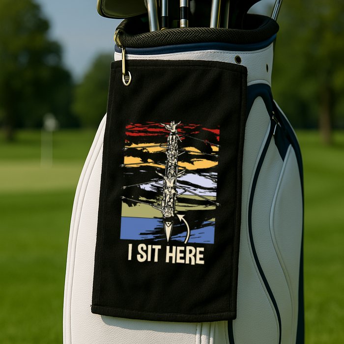 Coxswain I Sit Here Funny Vintage Rowing Coxswain Golf Towel