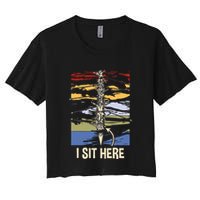 Coxswain I Sit Here Funny Vintage Rowing Coxswain Crop Top