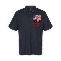 Cat In Suite With Trump Hair American Flag Nine Lives Baby Gift Softstyle Adult Sport Polo