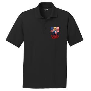 Cat In Suite With Trump Hair American Flag Nine Lives Baby Gift PosiCharge RacerMesh Polo