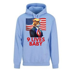 Cat In Suite With Trump Hair American Flag Nine Lives Baby Gift Unisex Surf Hoodie