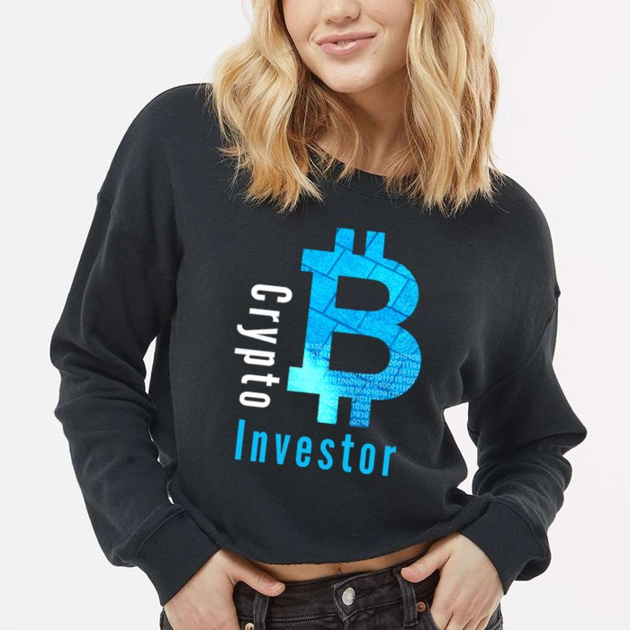 Crypto Investor, Satoshi, Bitcoin, Blockchain, Cryptocurrency, DeFi, BTC Cropped Pullover Crew