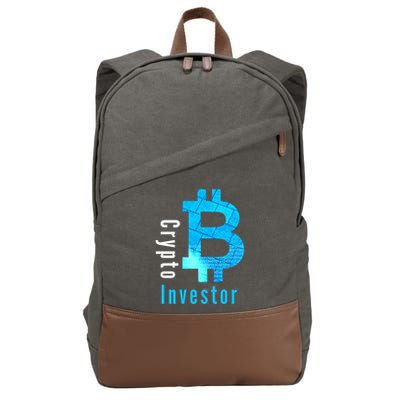 Crypto Investor, Satoshi, Bitcoin, Blockchain, Cryptocurrency, DeFi, BTC Cotton Canvas Backpack