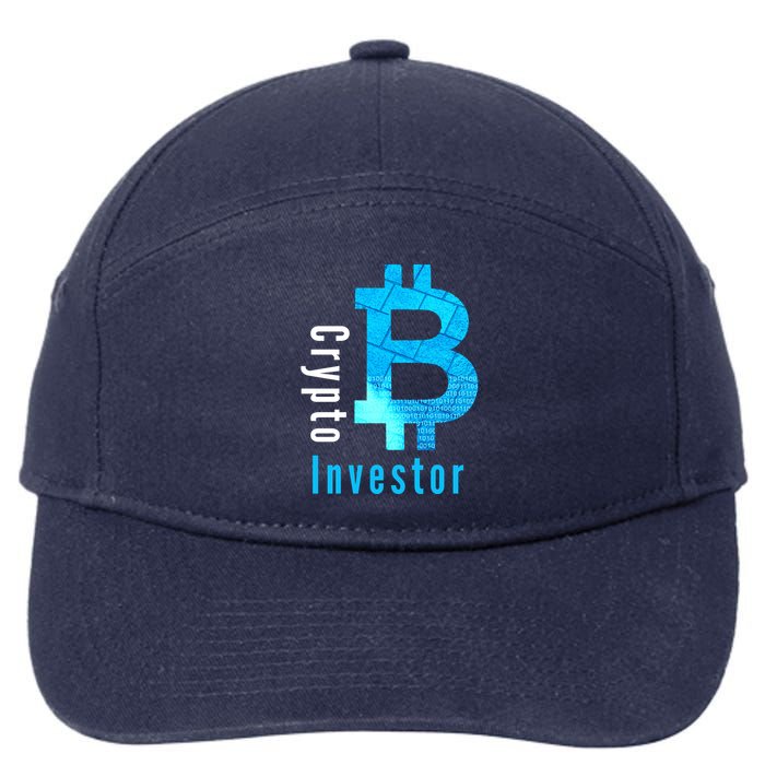 Crypto Investor, Satoshi, Bitcoin, Blockchain, Cryptocurrency, DeFi, BTC 7-Panel Snapback Hat
