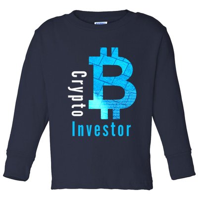 Crypto Investor, Satoshi, Bitcoin, Blockchain, Cryptocurrency, DeFi, BTC Toddler Long Sleeve Shirt