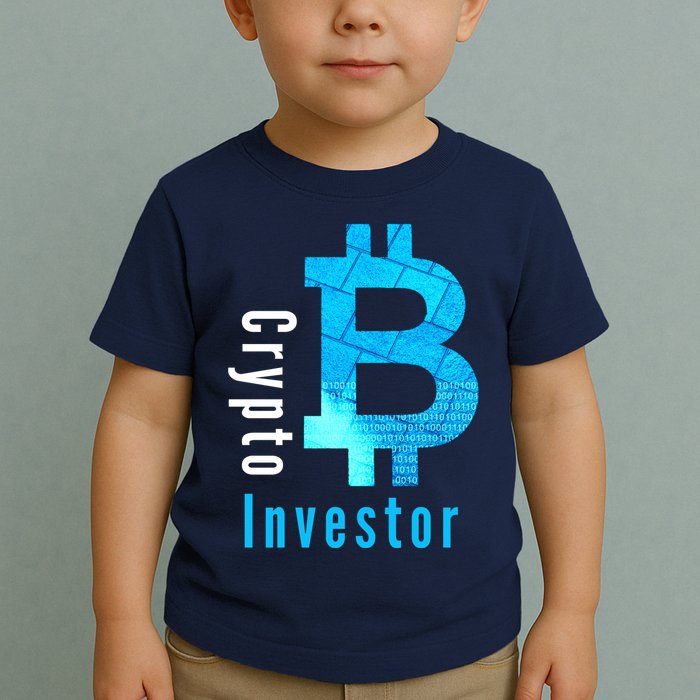 Crypto Investor, Satoshi, Bitcoin, Blockchain, Cryptocurrency, DeFi, BTC Toddler T-Shirt