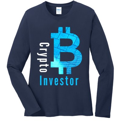Crypto Investor, Satoshi, Bitcoin, Blockchain, Cryptocurrency, DeFi, BTC Ladies Long Sleeve Shirt