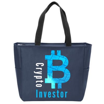 Crypto Investor, Satoshi, Bitcoin, Blockchain, Cryptocurrency, DeFi, BTC Zip Tote Bag