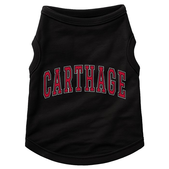 Carthage Illinois Souvenir College Style Red Text Doggie Tank