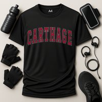 Carthage Illinois Souvenir College Style Red Text Cooling Performance Crew T-Shirt