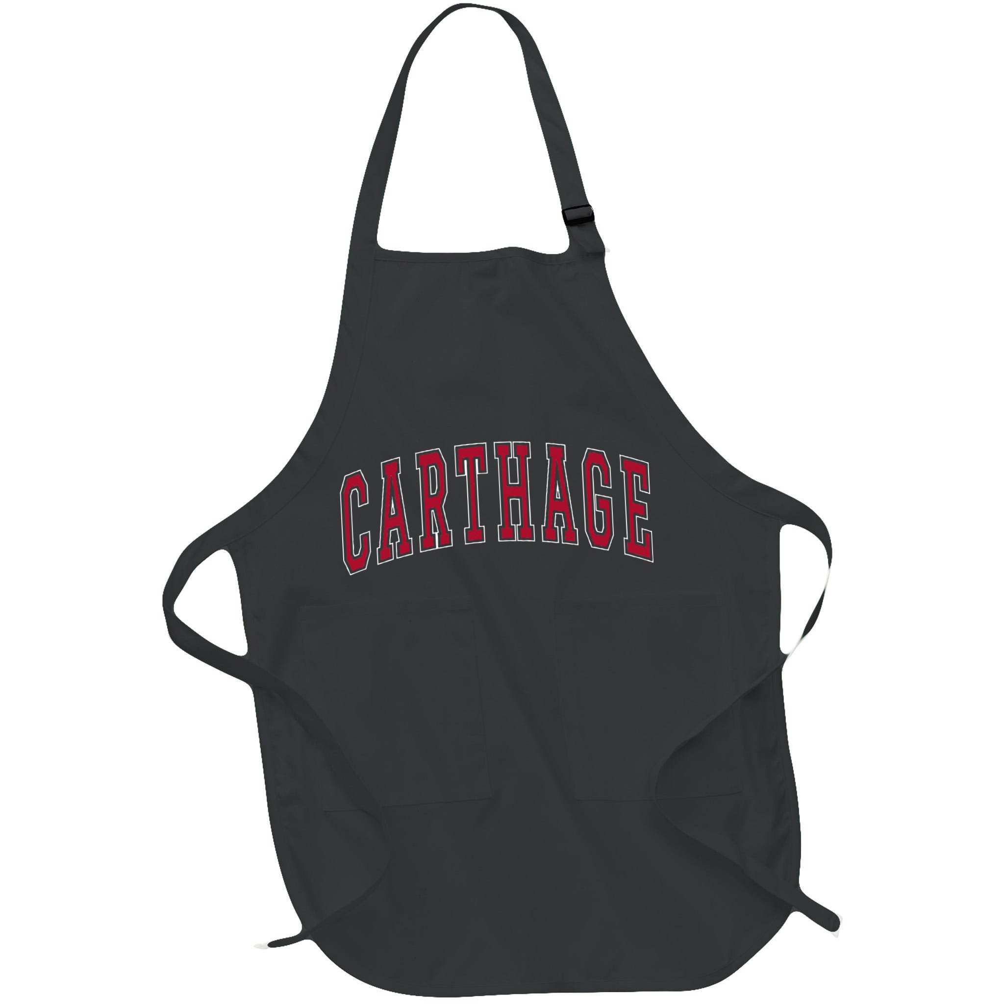 Carthage Illinois Souvenir College Style Red Text Apron