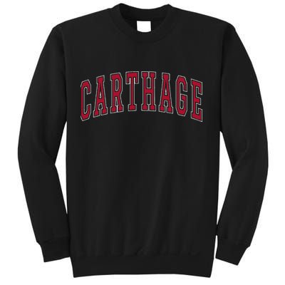 Carthage Illinois Souvenir College Style Red Text Sweatshirt