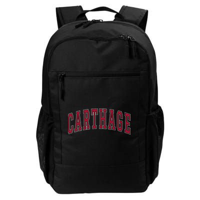 Carthage Illinois Souvenir College Style Red Text Backpack