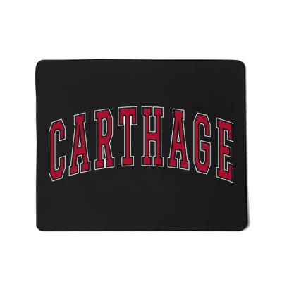Carthage Illinois Souvenir College Style Red Text Mousepad