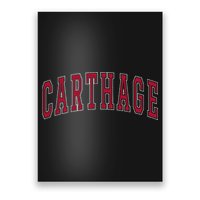 Carthage Illinois Souvenir College Style Red Text Poster