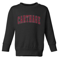 Carthage Illinois Souvenir College Style Red Text Toddler Sweatshirt