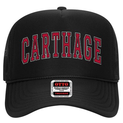 Carthage Illinois Souvenir College Style Red Text Hat