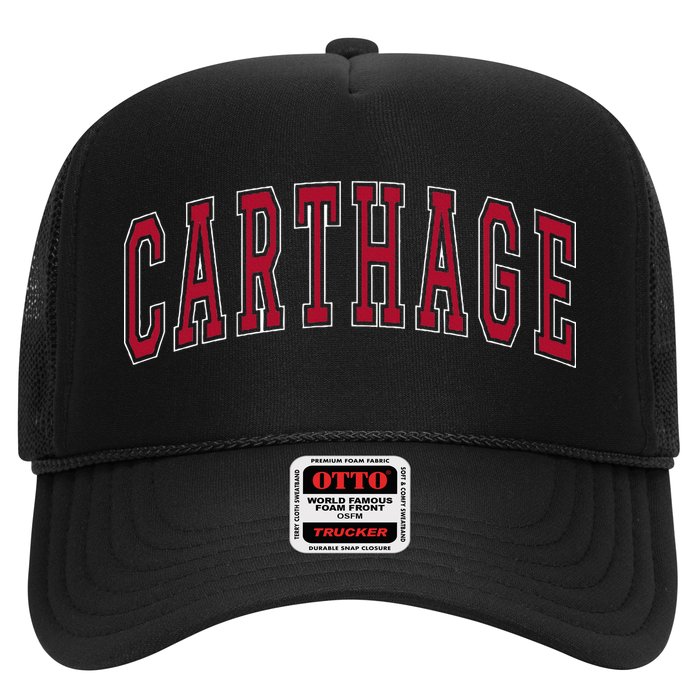 Carthage Illinois Souvenir College Style Red Text Hat