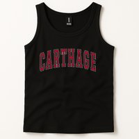 Carthage Illinois Souvenir College Style Red Text Tank Top