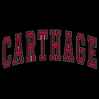 Carthage Illinois Souvenir College Style Red Text Visor