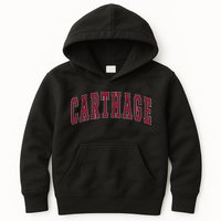 Carthage Illinois Souvenir College Style Red Text Kids Hoodie