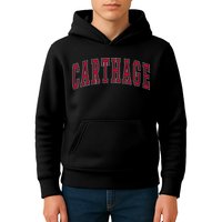 Carthage Illinois Souvenir College Style Red Text Kids Hoodie