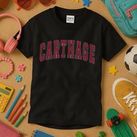 Carthage Illinois Souvenir College Style Red Text Kids T-Shirt